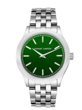 Stewart Dawson Westminster Green Men's Silver Watch with Green Dial